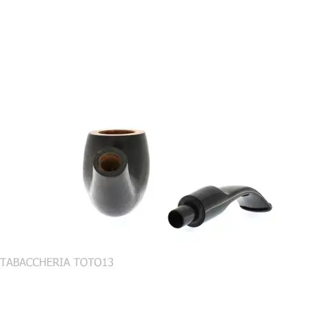 Pipa Billiard curva in radica scura fiammeggiata - Pipe