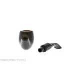 Pipa Billiard curva in radica scura fiammeggiata - Pipe