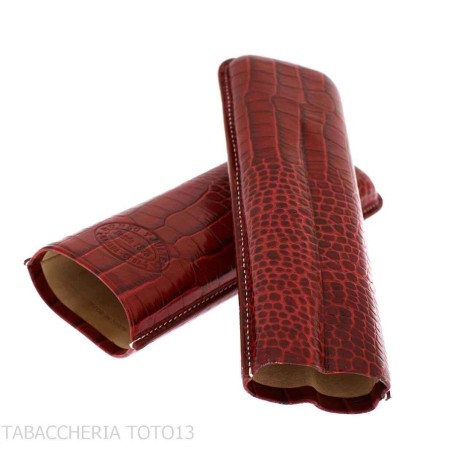 Etui à cigares de poche Romeo y Julieta en cuir bordeaux crocodile - Accessoires Cigare