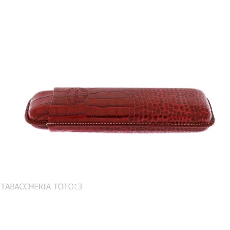 Etui à cigares de poche Romeo y Julieta en cuir bordeaux crocodile - Accessoires Cigare