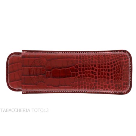 Etui à cigares de poche Romeo y Julieta en cuir bordeaux crocodile - Accessoires Cigare