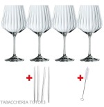 Tastes Good Gin Tonic Set de 4 vasos con 4 pajitas de vidrio - Accesorios Para Vinos Y Licores Y Vidrios