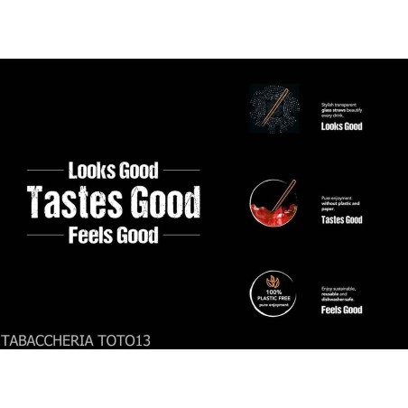 Tastes Good Gin Tonic Set of 4 glasses with 4 glass straws - Accessories For Wine & Spirits And Glasses