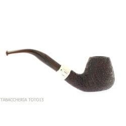 Peterson Kapp Royal bent brandy B11 in sandblasted briar with silver ring Peterson Of Doublin Pipe Peterson