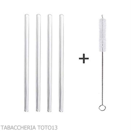 Tastes Good bebida larga Juego de 4 vasos de tambor altos con 4 pajitas de vidrio - Accesorios Para Vinos Y Licores Y Vidrios