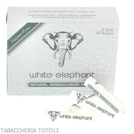 White elephant Meerschaum natural filters in seppiolite 9mm