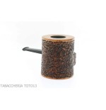 Ser Jacopo Insanus N.3 pipe poker shape with curved side torch - Tobacco Pipes - Natural root