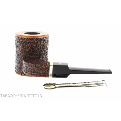 Ser Jacopo Insanus N.3 pipe poker shape with curved side torch - Tobacco Pipes - Natural root