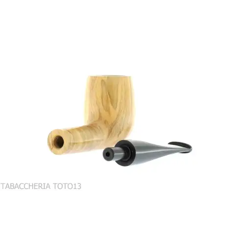 Aldo Velani forma billiard dritta in legno d'ulivo - Pipe