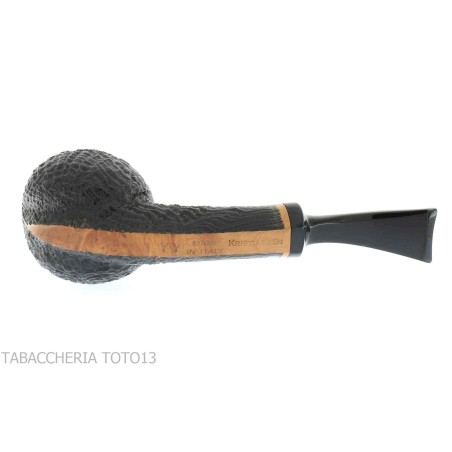 Kristiansen pipe curved bottle shape in sandblasted briar - Tobacco Pipes - Natural root