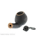Kristiansen pipe curved bottle shape in sandblasted briar - Tobacco Pipes - Natural root