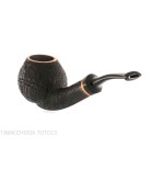 Pipa Kristiansen con forma de botella curvada en brezo pulido con chorro de arena - Pipas de Tabaco