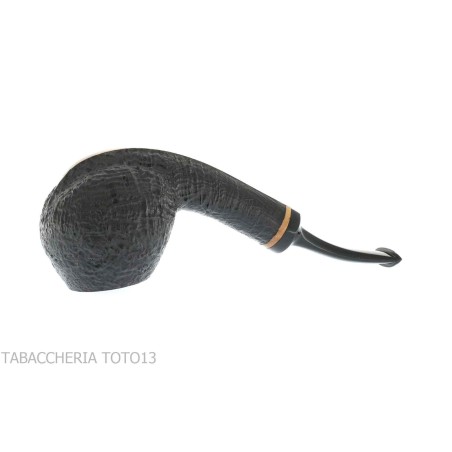 Kristiansen pipe curved bottle shape in sandblasted briar - Tobacco Pipes - Natural root