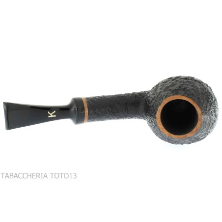 Kristiansen pipe curved bottle shape in sandblasted briar - Tobacco Pipes - Natural root