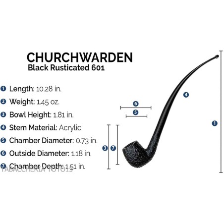 Savinelli Churchwarden pipa rústica modelo 601 - Pipas de Tabaco