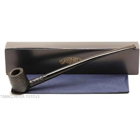 Savinelli Churchwarden Pipe rustique modèle 104 forme billard - Pipe Pour le Tabac - Racine naturelle