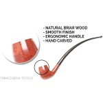 Savinelli Churchwarden pipa de brezo natural pulido modelo 601 Forma de billar doblada - Pipas de Tabaco