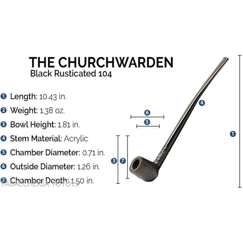 Savinelli Churchwarden pipa de brezo natural pulido modelo 104 forma de billar - Savinelli
