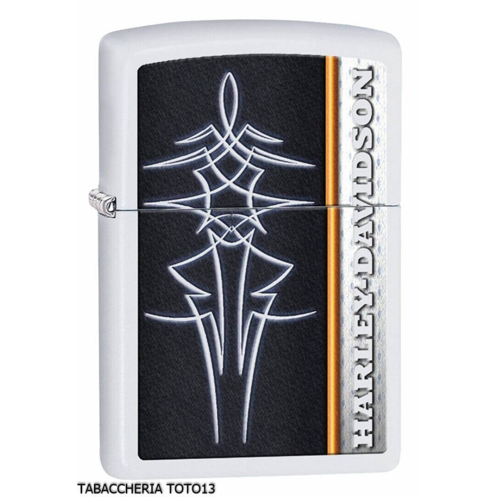 Zippo Harley Davidson blanc avec sérigraphie colorée - Briquets