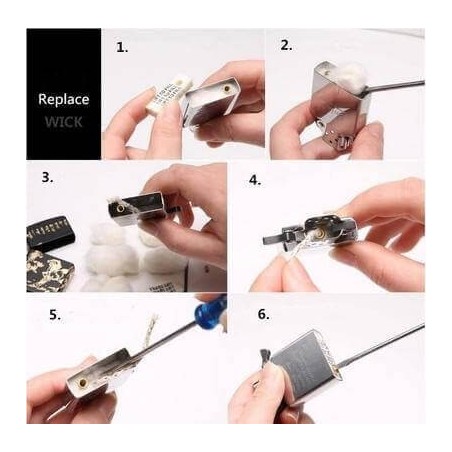 Zippo Original Teilekit: 1 Benzin 125 ml + 6 Steine + Docht - Feuerzeuge