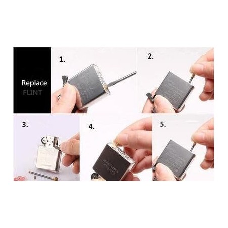 Zippo Original Teilekit: 1 Benzin 125 ml + 6 Steine + Docht - Feuerzeuge