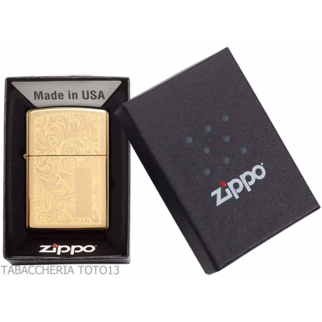 Acabado Zippo Oro Veneciano, Gasolina Encendedor - Alumbradores
