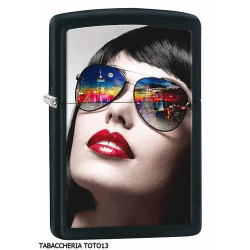 Zippo reflective sunglasses nero con serigrafia colorata - Accendini