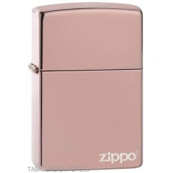 Zippo with shiny rose gold finish with logoLighters Zippo