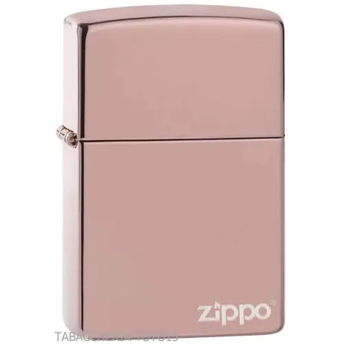 Zippo with shiny rose gold finish with logo - Lighters - Brass
