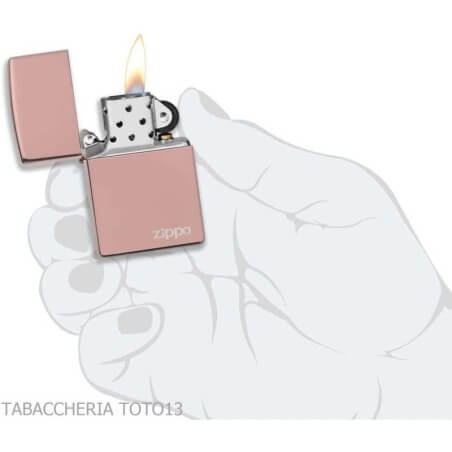 Zippo en finition or rose brillant avec logo - Zippo