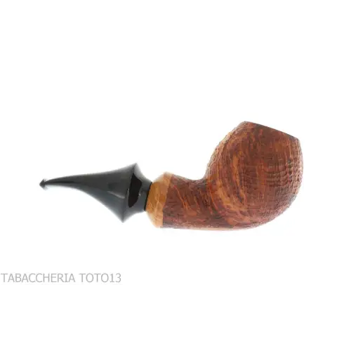 Pipe Kristiansen forme de bouteille semi-courbée en bruyère sablée claire - Pipe Pour le Tabac - Racine naturelle