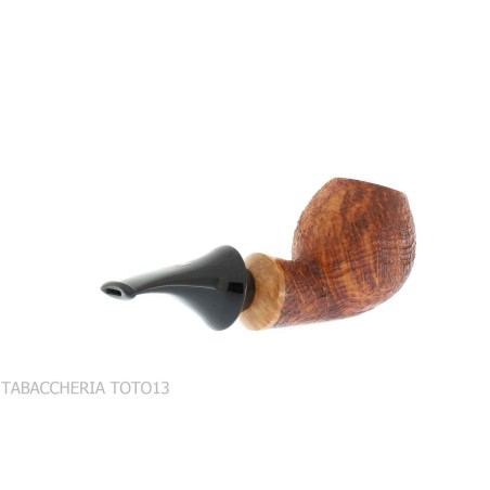 Pipa Kristiansen con forma de botella semicurvada en brezo claro arenado - Pipas de Tabaco