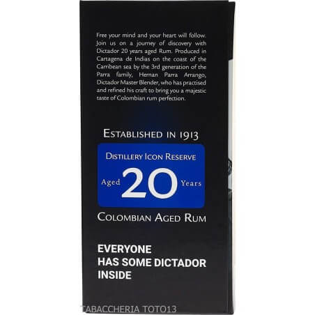 Dictador 20 Y.o. ron Colombia Vol.40% Cl.70 - Distilleria Colombiana