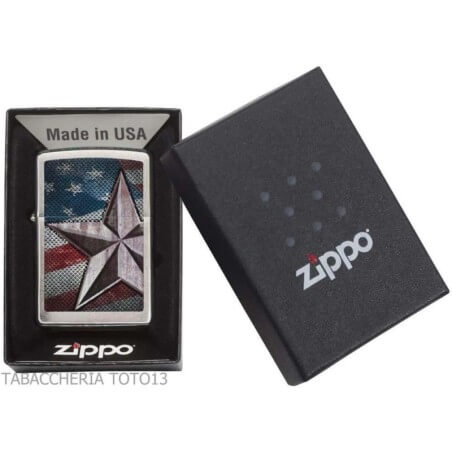 Zippo Regular Retro Star Usa Windproof Lighter Petrol