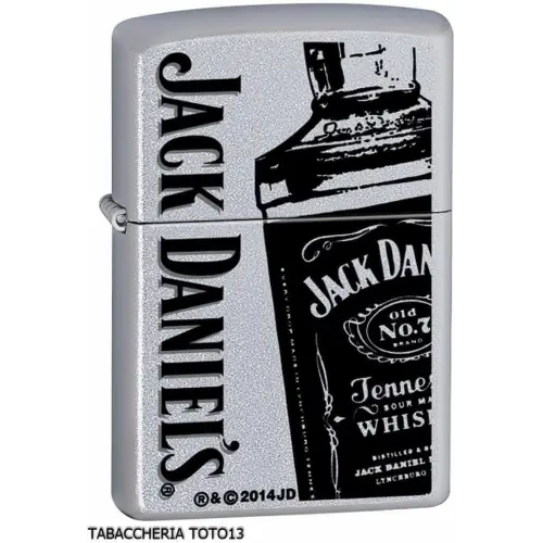 Zippo Jack Daniel's black bottle on satin chrome - Lighters - Brass