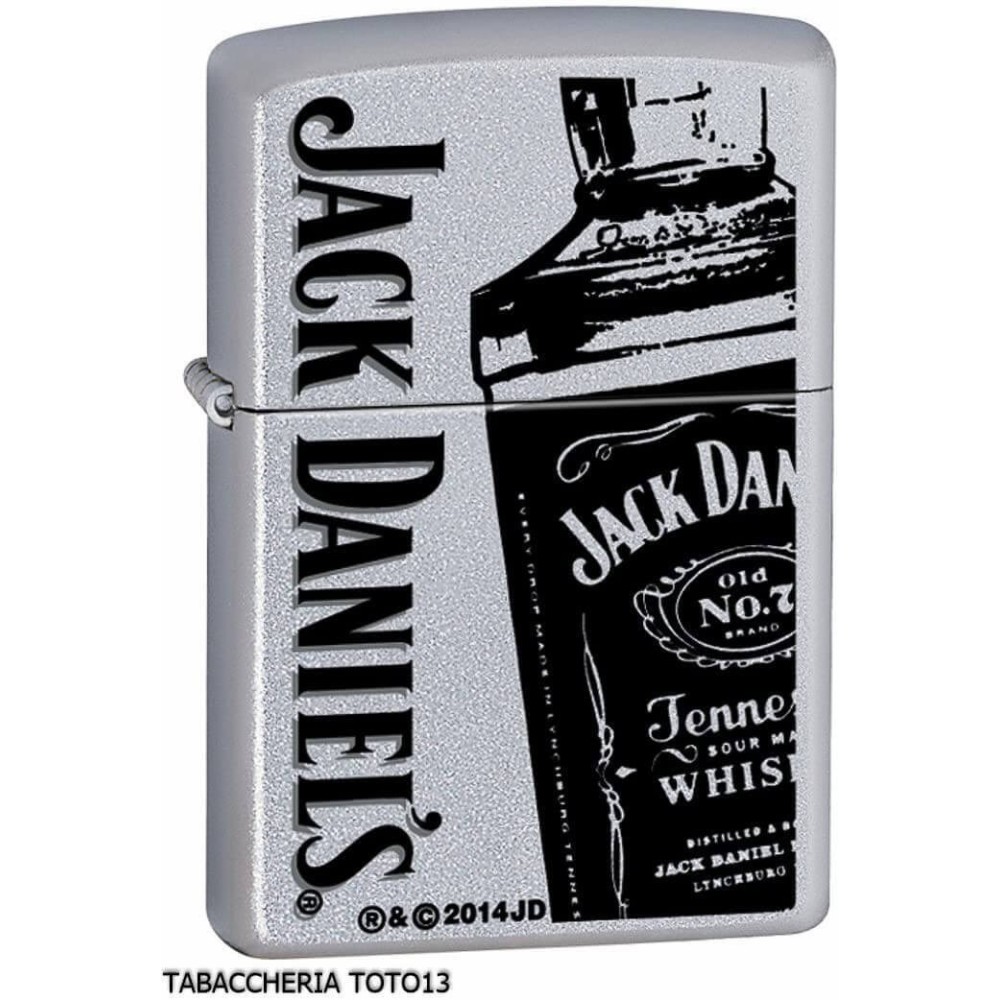 Botella negra Zippo Jack Daniel's en cromo satinado - Alumbradores