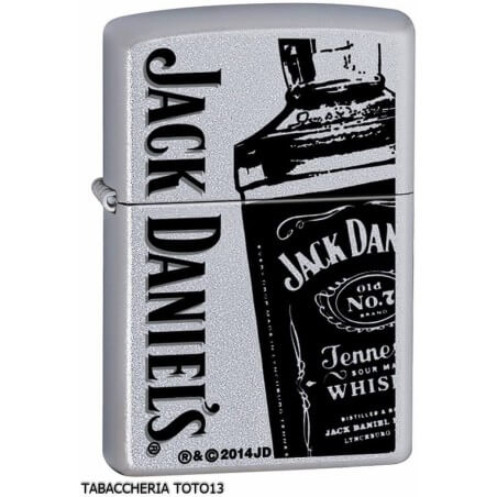 Flacon noir de Zippo Jack Daniel sur chrome satiné Zippo Briquets Zippo