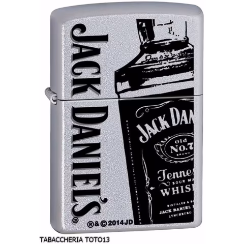 Zippo Jack Daniels schwarze Flasche auf Satin-Chrom - Feuerzeuge