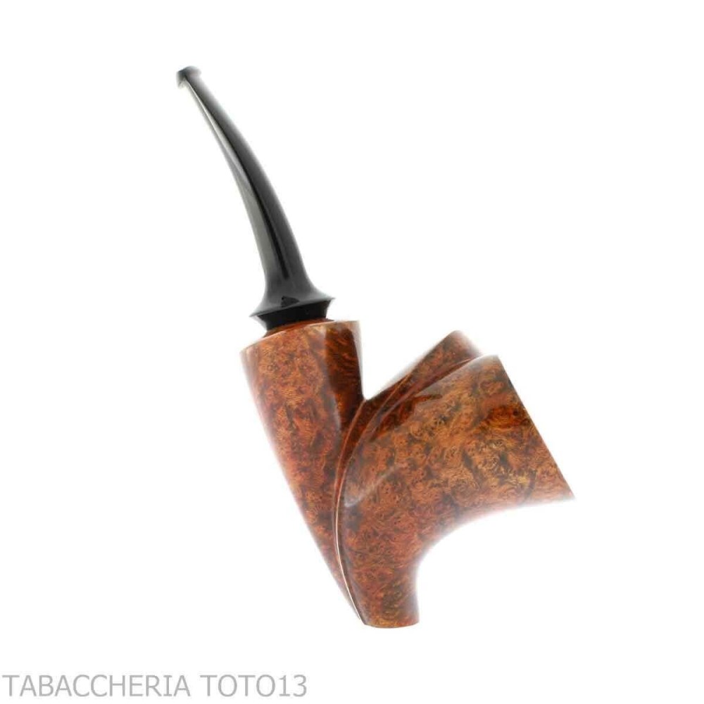 Francesco Ganci pipa forma Newspaper stand up in radica finitura scura - Pipe