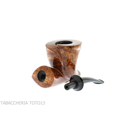 Francesco Ganci pipe à tabac en forme de Journal en finition bruyère foncé - Pipe Pour le Tabac - Racine naturelle