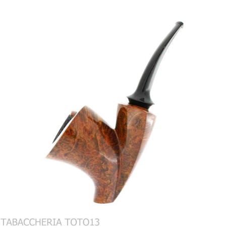 Francesco Ganci pipe in the shape of a stand up Newspaper in briar dark finish - Tobacco Pipes - Natural root