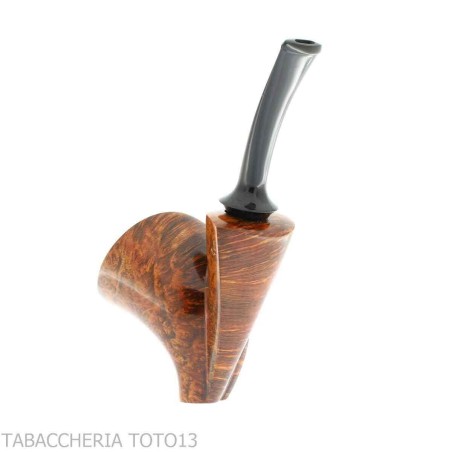 Francesco Ganci pipe in the shape of a stand up Newspaper in briar dark finish - Tobacco Pipes - Natural root