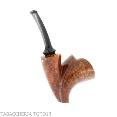 Francesco Ganci pipe in the shape of a stand up Newspaper in briar dark finish - Tobacco Pipes - Natural root