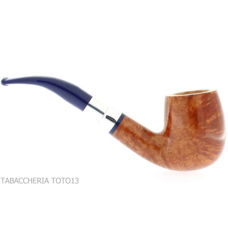 Savinelli pipe Eleganza series spigot curved Billiard shape 606 smooth natural briar - Savinelli