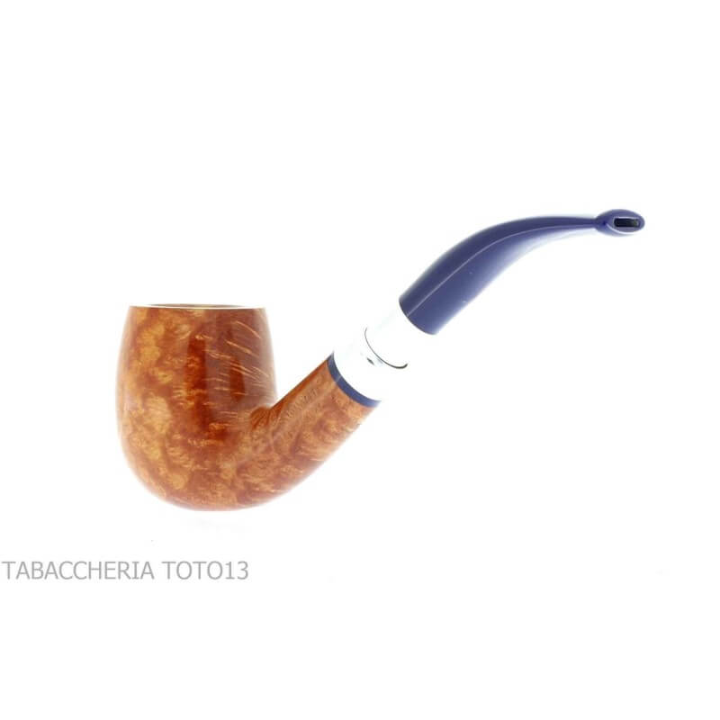 Savinelli pipe Eleganza series spigot curved Billiard shape 606 smooth natural briar - Savinelli