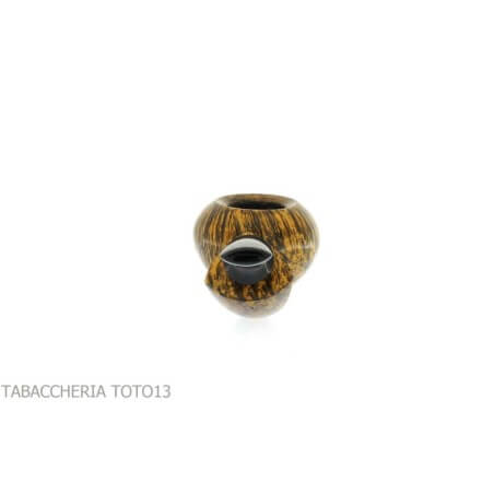 F. Ganci pipe, tomato shape, golden yellow shiny briar finish with black contrast
