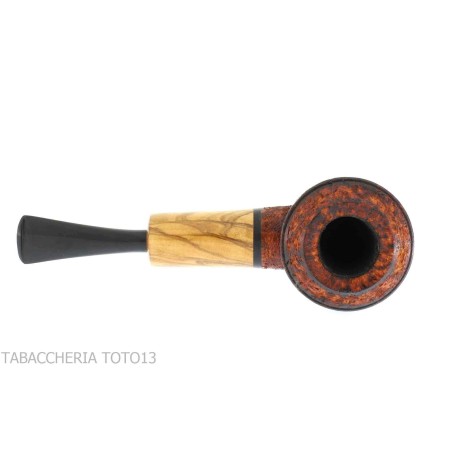 F.Ganci de pipe Forme de bouledogue contrastant avec la bruyère rustique et le troupeau d'olives - Pipe Pour le Tabac - Racin