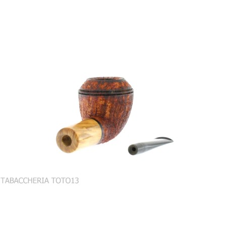 Pipa Ganci Bulldog forma contrastando brezo rústico y rebaño de olivo - Pipas de Tabaco