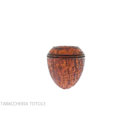 Pipa Ganci Bulldog shape contrasting rustic briar and olive flock - Tobacco Pipes - Natural root