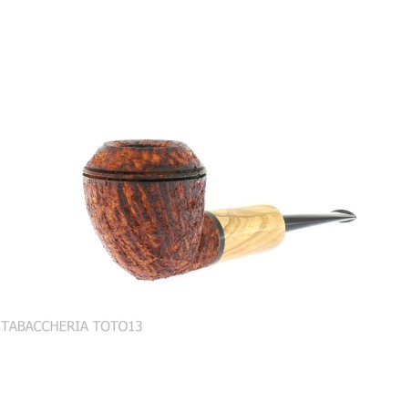F.Ganci de pipe Forme de bouledogue contrastant avec la bruyère rustique et le troupeau d'olives - Pipe Pour le Tabac - Racin